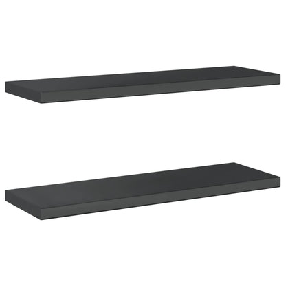 Étagères murales 2 pcs 75x23,5x3 cm noir acier inoxydable