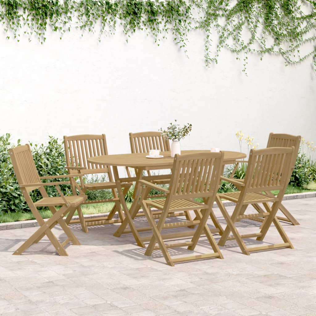 Chaises de jardin pliantes lot de 6 54,5x58x90 cm bois d'acacia