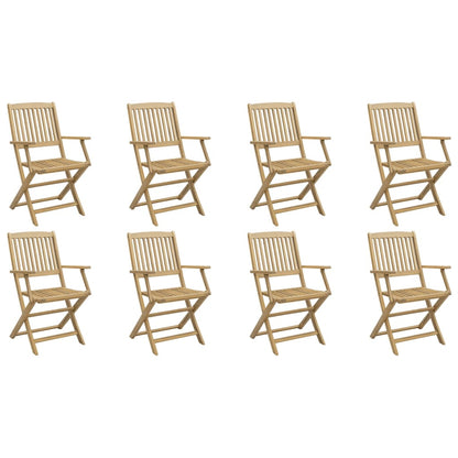 Chaises de jardin pliantes lot de 8 54,5x58x90 cm bois d'acacia