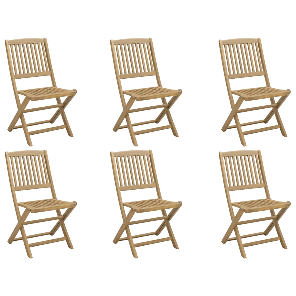 Chaises de jardin pliantes lot de 6 48,5x57x90 cm bois d'acacia