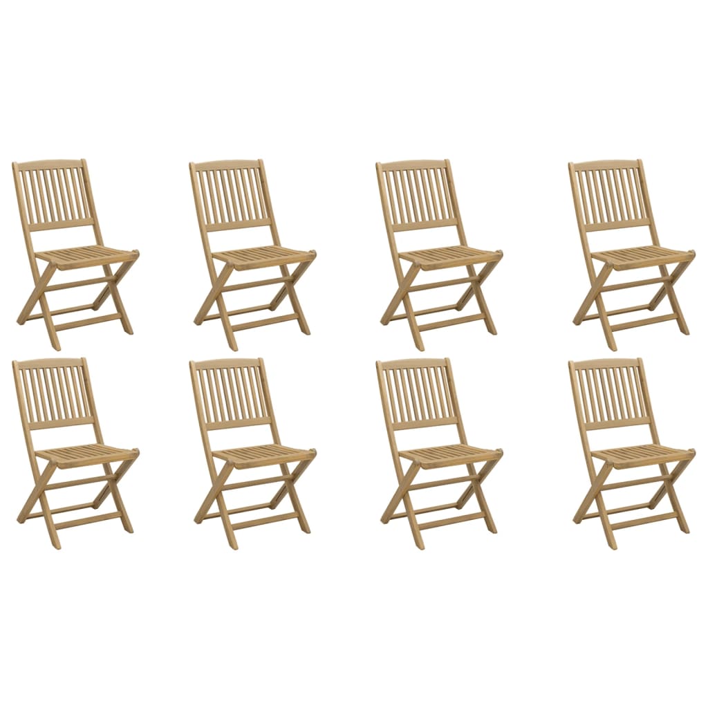 Chaises de jardin pliantes lot de 8 48,5x57x90 cm bois d'acacia