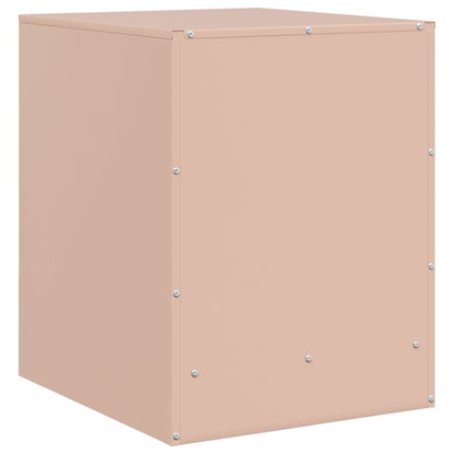 Table de chevet rose 34,5x39x44 cm acier