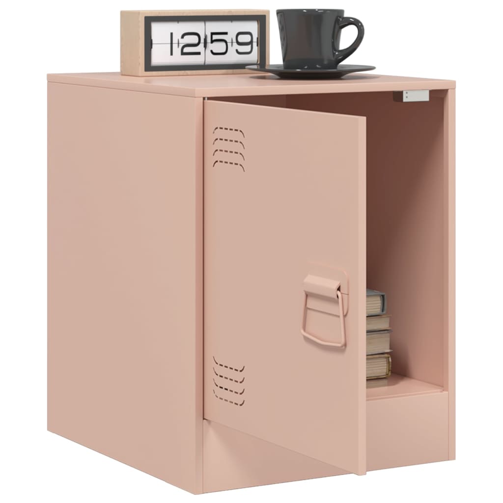 Tables de chevet 2 pcs rose 34,5x39x44 cm acier