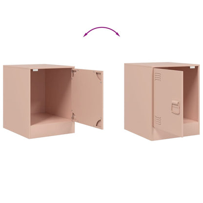 Tables de chevet 2 pcs rose 34,5x39x44 cm acier