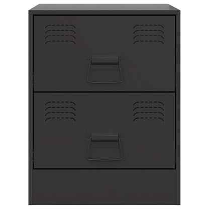 Tables de chevet 2 pcs noir 34,5x39x44 cm acier