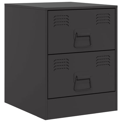 Tables de chevet 2 pcs noir 34,5x39x44 cm acier