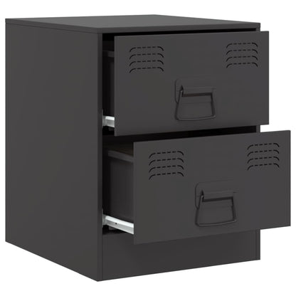 Tables de chevet 2 pcs noir 34,5x39x44 cm acier