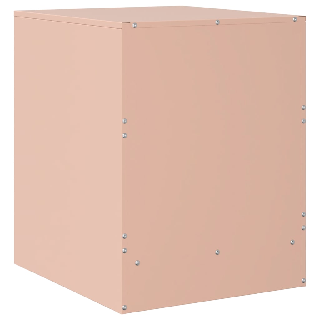 Table de chevet rose 34,5x39x44 cm acier