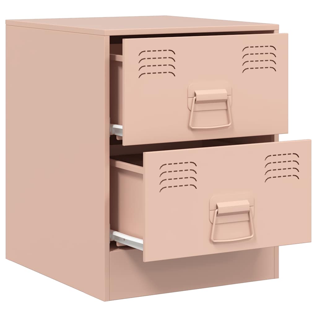 Tables de chevet 2 pcs rose 34,5x39x44 cm acier