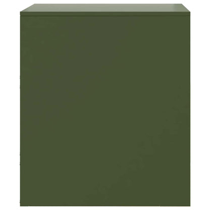 Table de chevet vert 34,5x39x44 cm acier