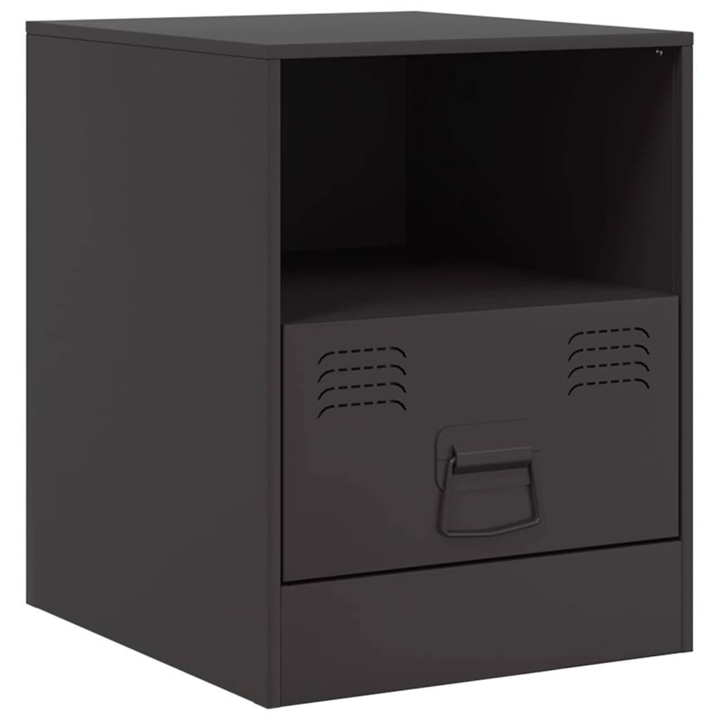 Tables de chevet 2 pcs noir 34,5x39x44 cm acier