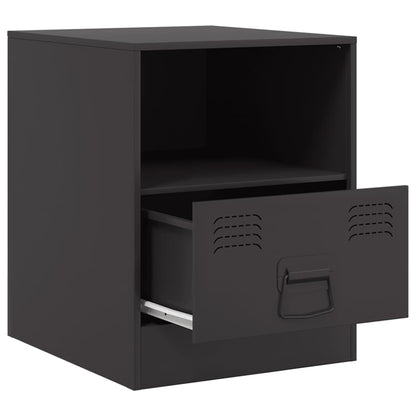 Tables de chevet 2 pcs noir 34,5x39x44 cm acier