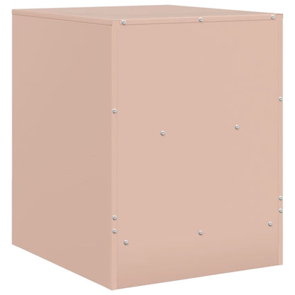 Table de chevet rose 34,5x39x44 cm acier