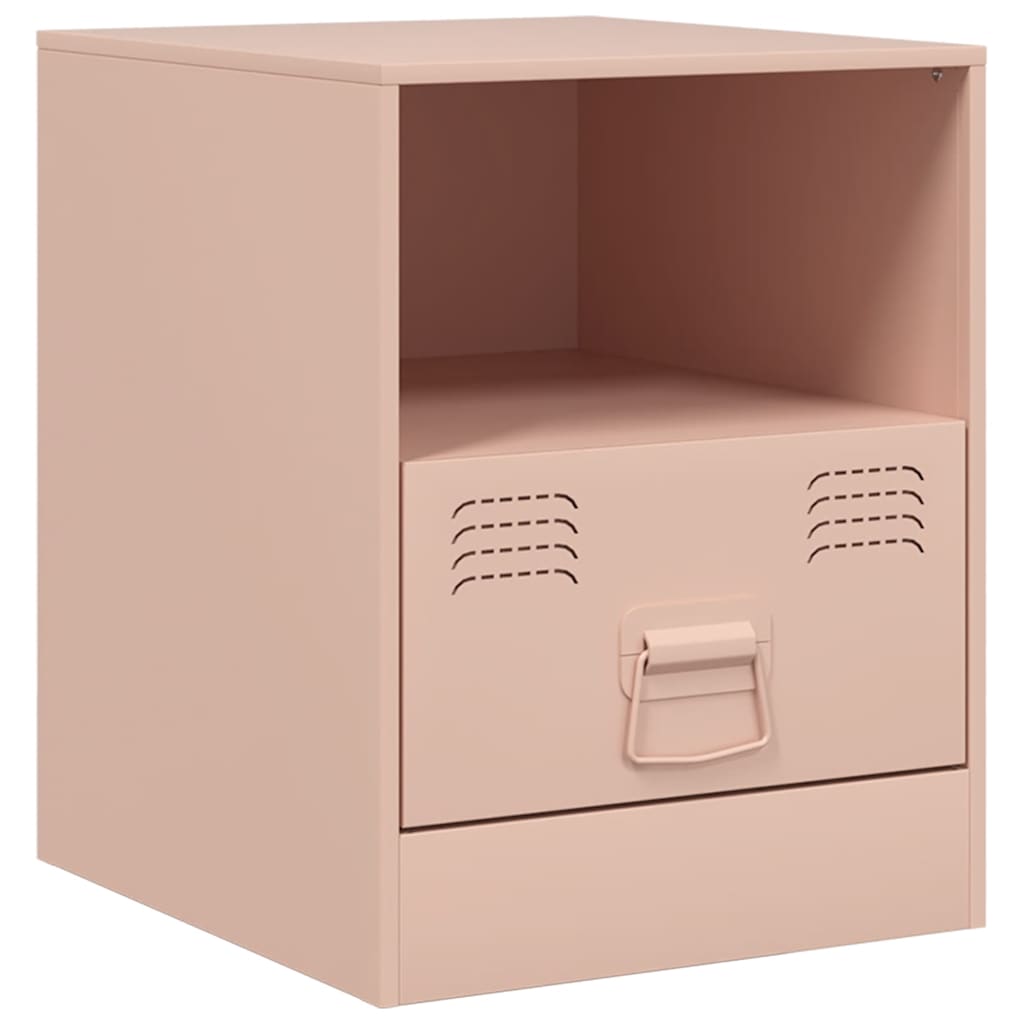 Tables de chevet 2 pcs rose 34,5x39x44 cm acier