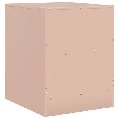 Tables de chevet 2 pcs rose 34,5x39x44 cm acier