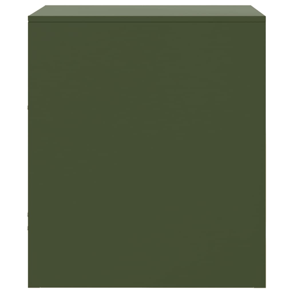 Tables de chevet 2 pcs vert olive 34,5x39x44 cm acier