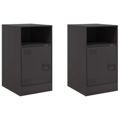 Tables de chevet 2 pcs noir 34,5x39x62 cm acier