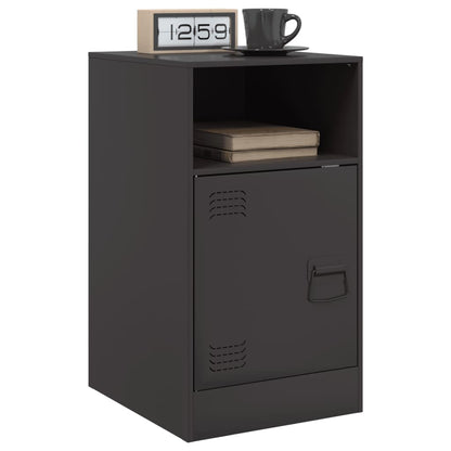 Tables de chevet 2 pcs noir 34,5x39x62 cm acier