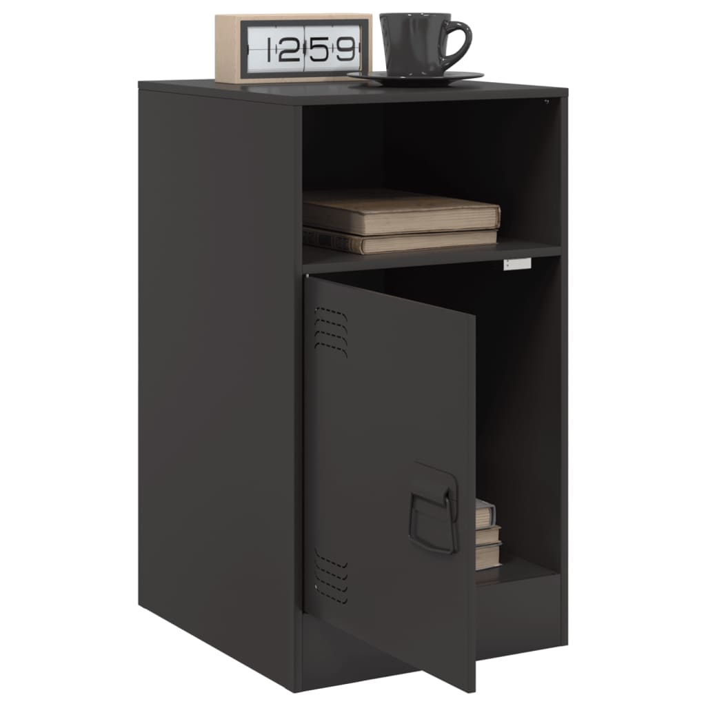 Tables de chevet 2 pcs noir 34,5x39x62 cm acier