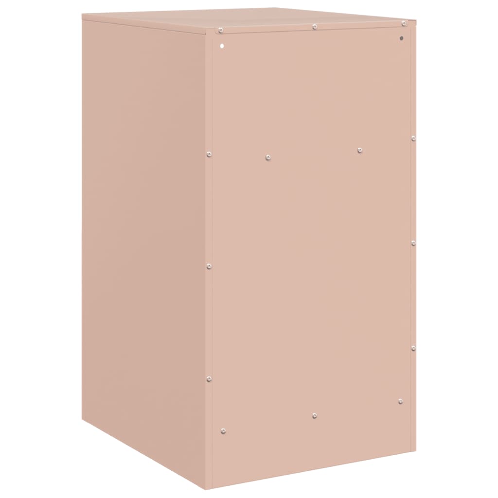 Table de chevet rose 34,5x39x62 cm acier