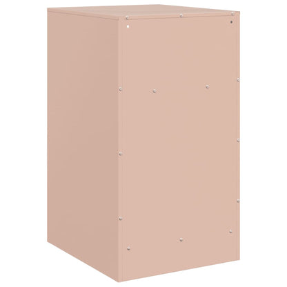 Table de chevet rose 34,5x39x62 cm acier