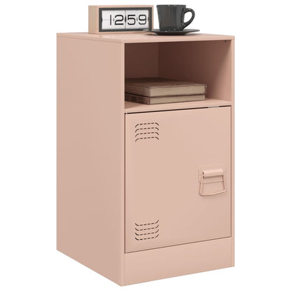 Tables de chevet 2 pcs rose 34,5x39x62 cm acier