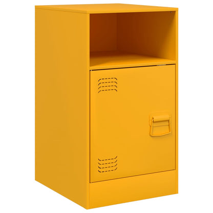 Tables de chevet 2 pcs jaune moutarde 34,5x39x62 cm acier