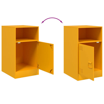 Tables de chevet 2 pcs jaune moutarde 34,5x39x62 cm acier