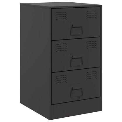 Tables de chevet 2 pcs noir 34,5x39x62 cm acier