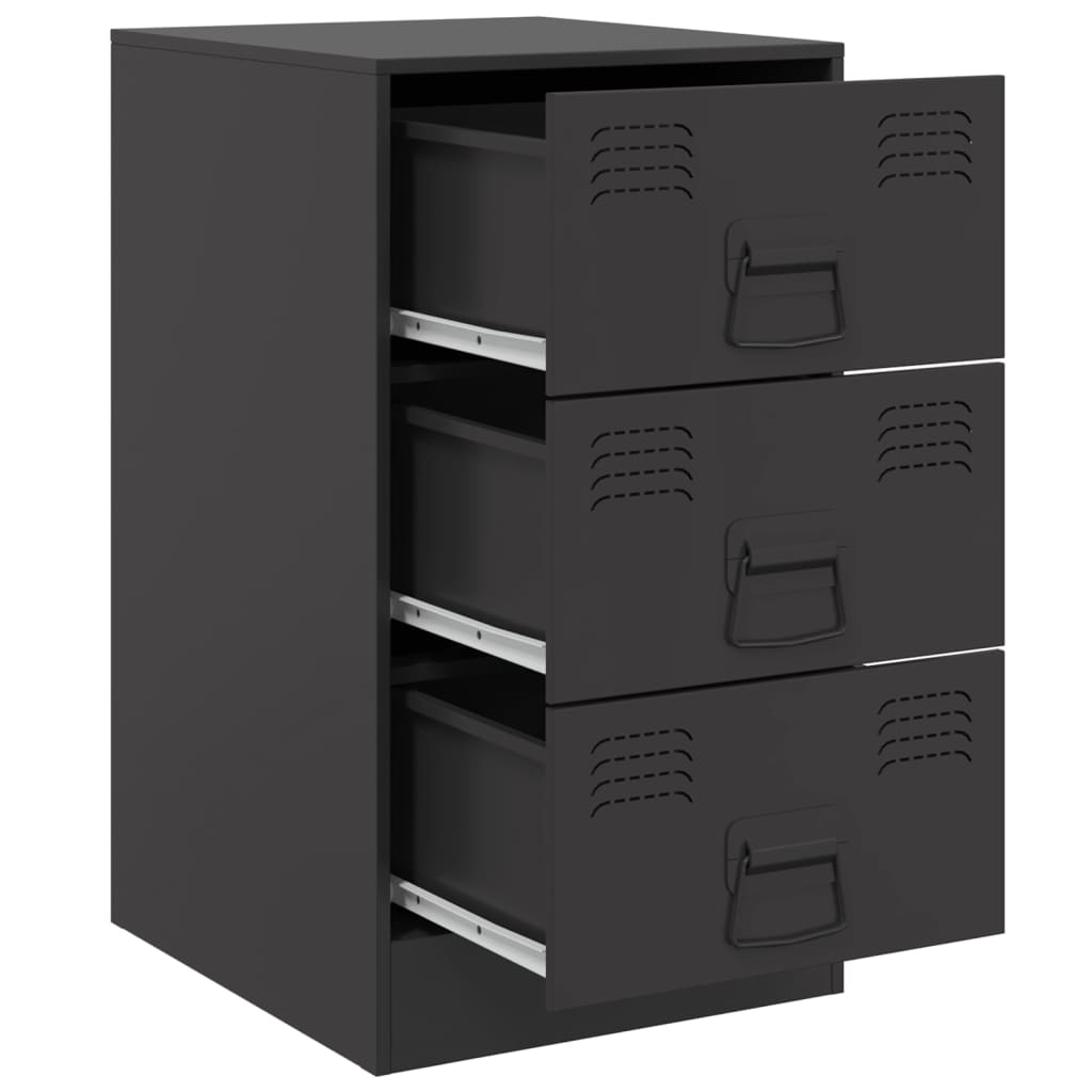 Tables de chevet 2 pcs noir 34,5x39x62 cm acier