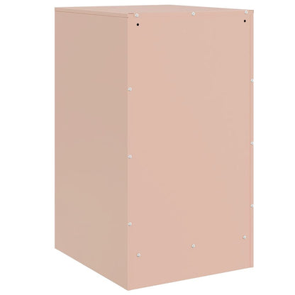 Table de chevet rose 34,5x39x62 cm acier