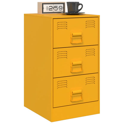 Tables de chevet 2 pcs jaune moutarde 34,5x39x62 cm acier