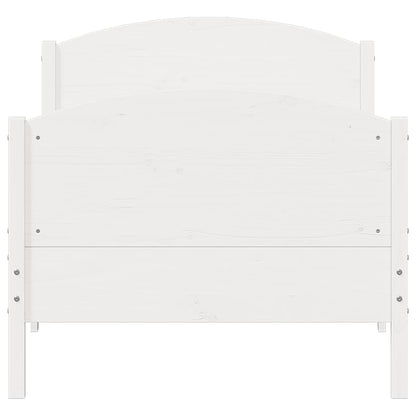 Cadre de lit sans matelas blanc 100x200 cm bois de pin massif