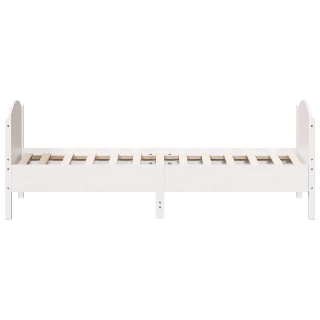 Cadre de lit sans matelas blanc 100x200 cm bois de pin massif