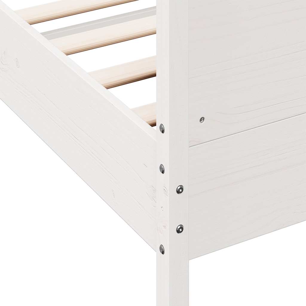 Cadre de lit sans matelas blanc 100x200 cm bois de pin massif