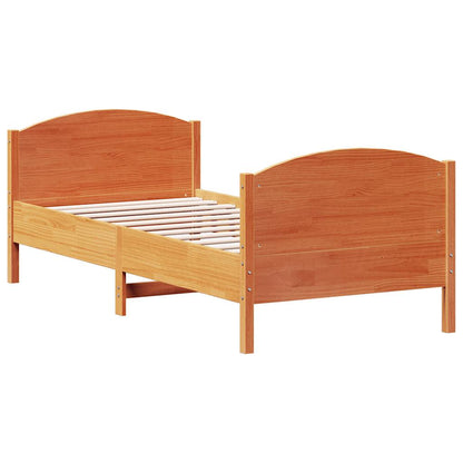 Cadre de lit sans matelas cire marron 100x200cm bois pin massif