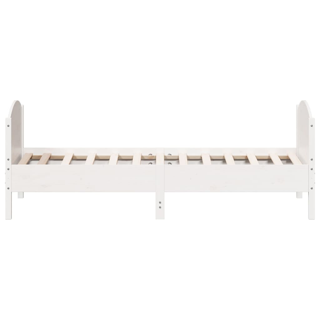 Cadre de lit sans matelas blanc 90x200 cm bois de pin massif