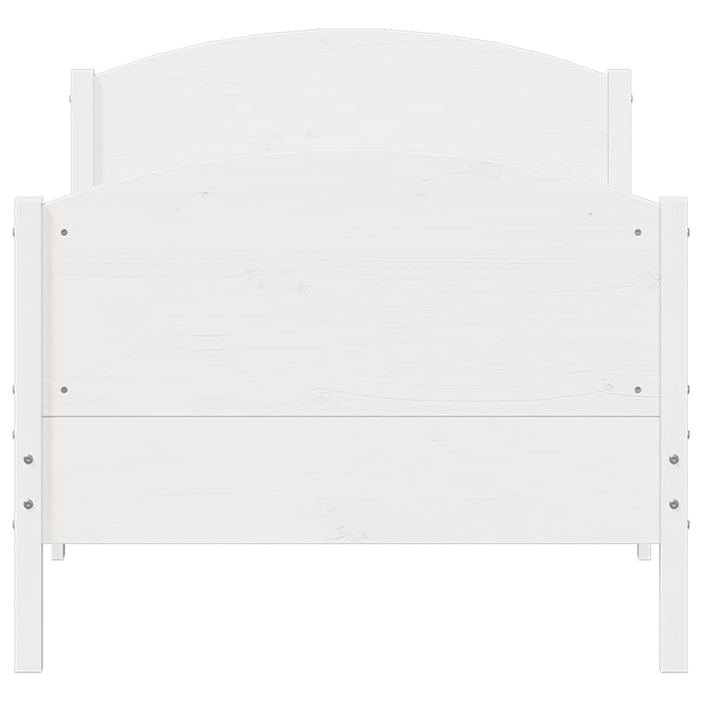 Cadre de lit sans matelas blanc 90x190 cm bois de pin massif