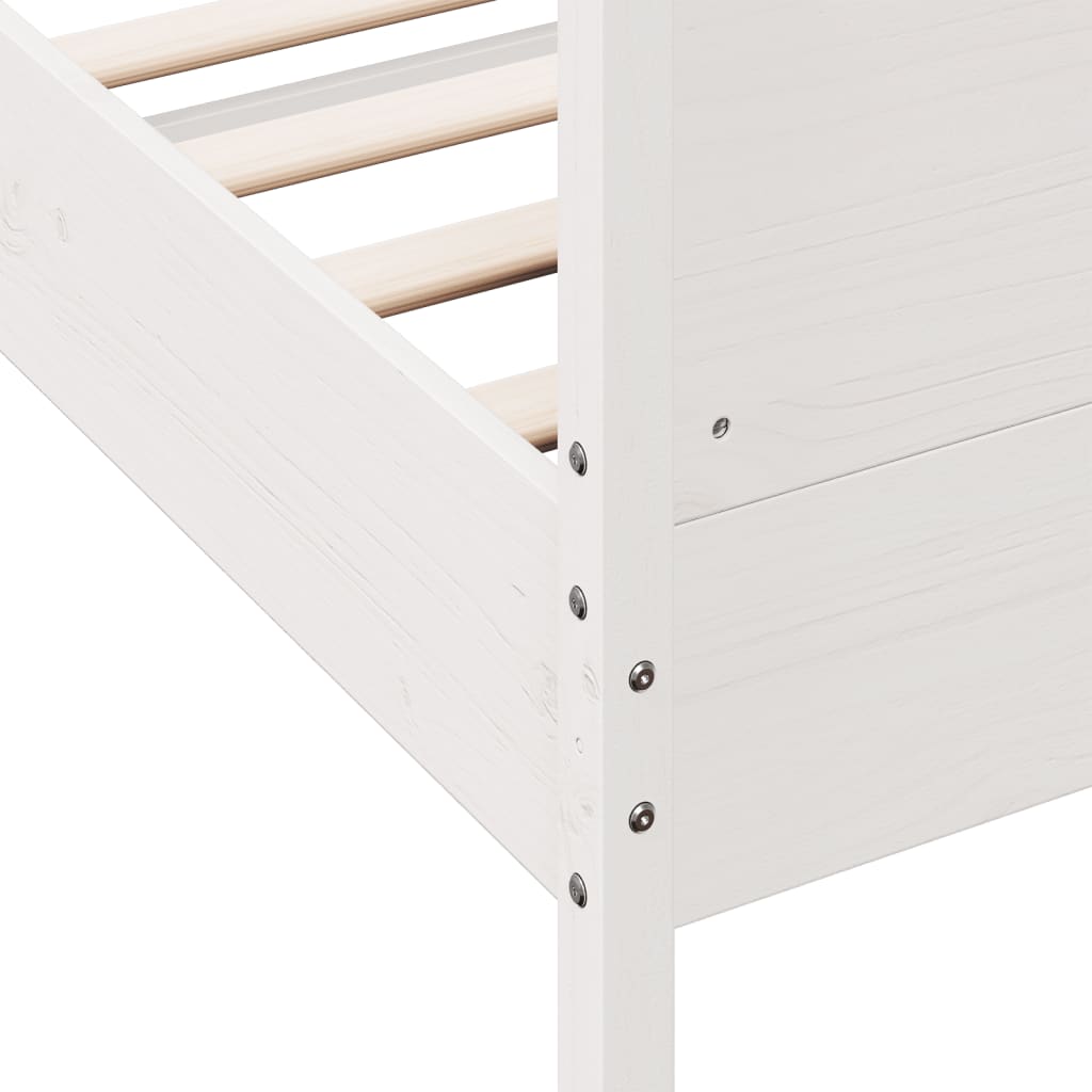 Cadre de lit sans matelas blanc 90x190 cm bois de pin massif