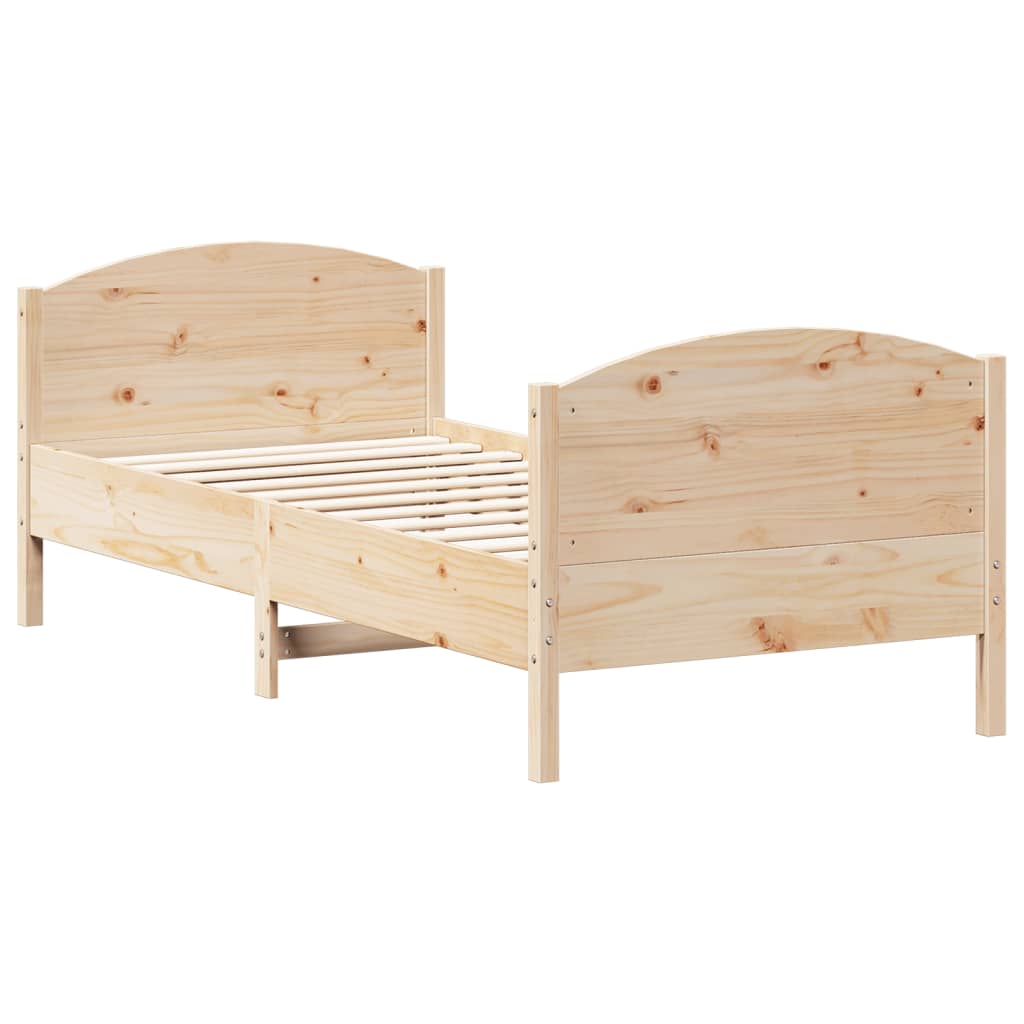 Cadre de lit sans matelas 75x190 cm bois de pin massif