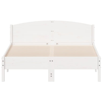 Cadre de lit sans matelas blanc 140x200 cm bois de pin massif