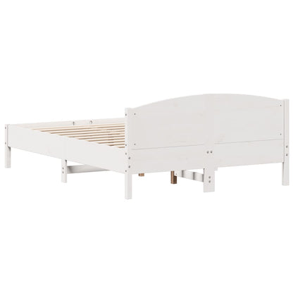 Cadre de lit sans matelas blanc 140x200 cm bois de pin massif