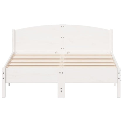 Cadre de lit sans matelas blanc 120x200 cm bois de pin massif