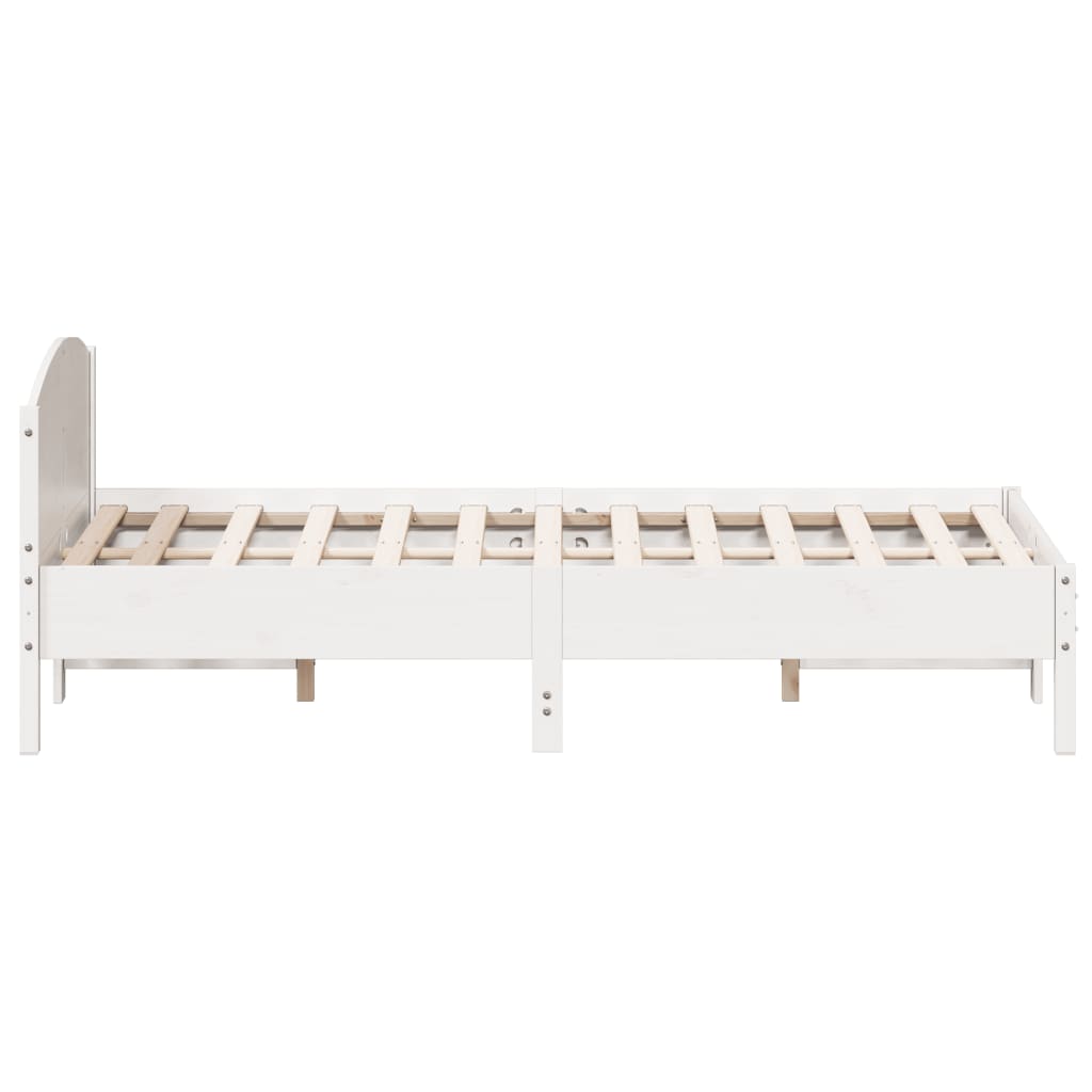 Cadre de lit sans matelas blanc 120x200 cm bois de pin massif