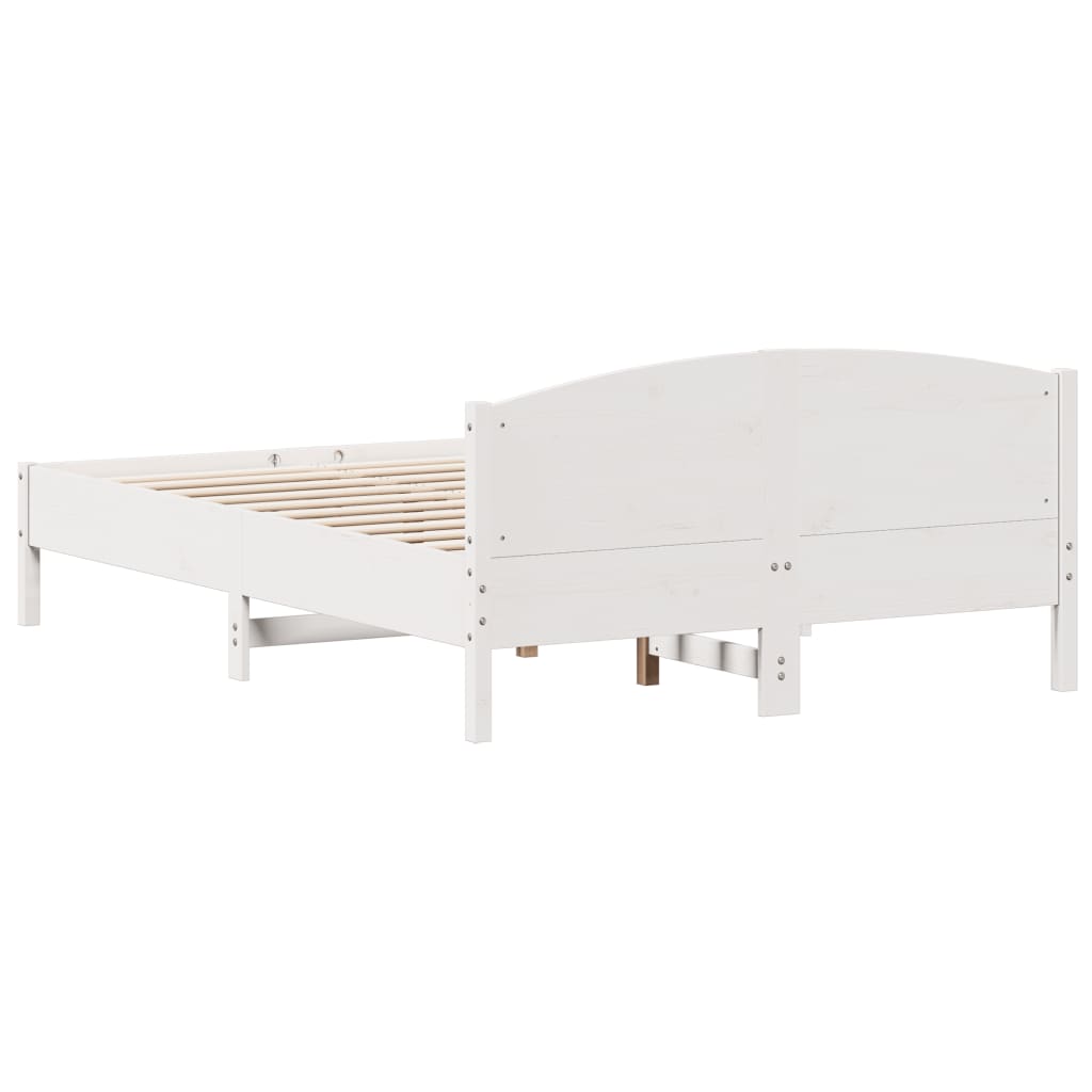 Cadre de lit sans matelas blanc 120x200 cm bois de pin massif