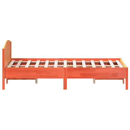 Cadre de lit sans matelas cire marron 120x200cm bois pin massif