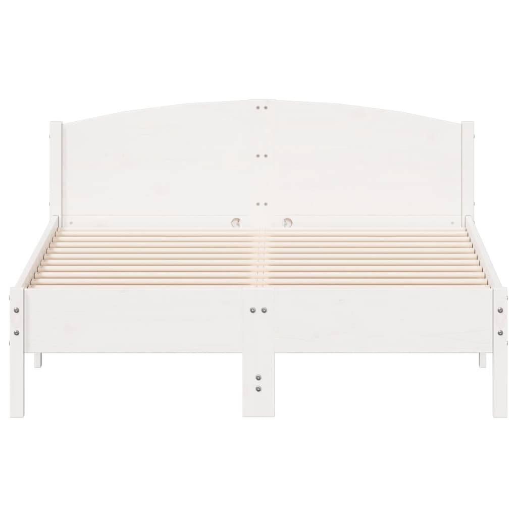 Cadre de lit sans matelas blanc 140x190 cm bois de pin massif