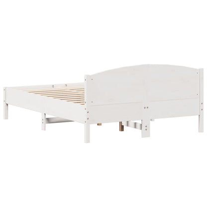 Cadre de lit sans matelas blanc 140x190 cm bois de pin massif