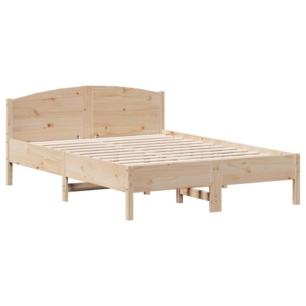 Cadre de lit sans matelas 135x190 cm bois de pin massif