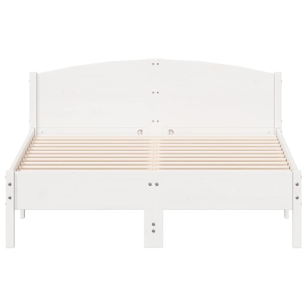 Cadre de lit sans matelas blanc 135x190 cm bois de pin massif